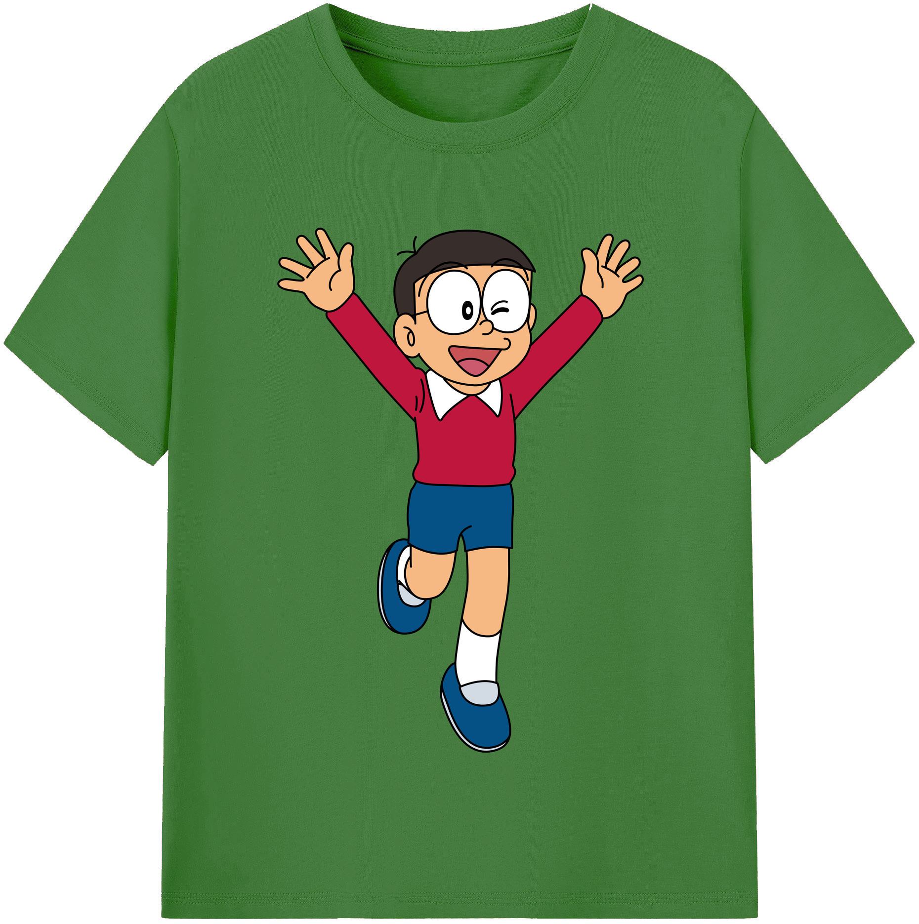 （画像用） ドラえもん 野比 のび太 Doraemon Nobita Nobi レディースカジュアルプリントTシャツ（綿100％）